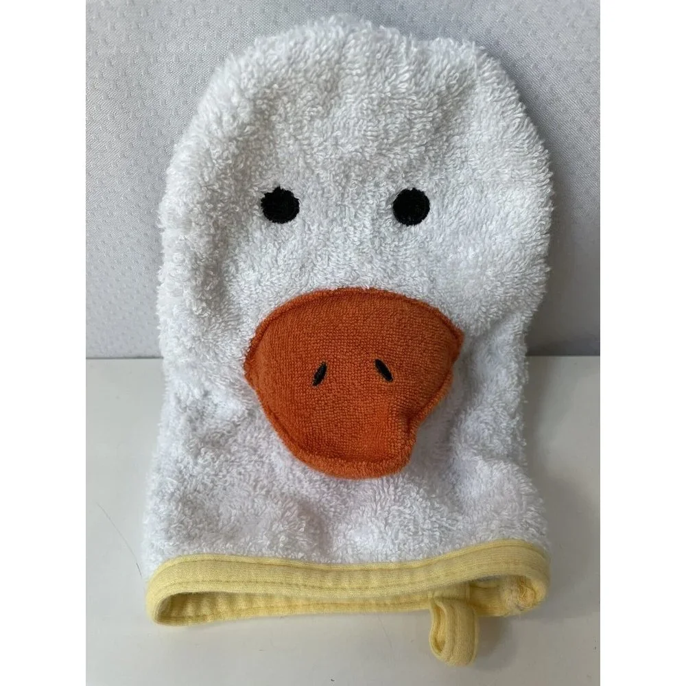 Vintage Gymboree White Duck Washcloth Kids Hand Towel Puppet Orange Beak 2001